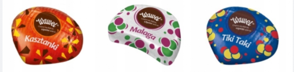 MIX Pomadki Tiki Taki Malaga Kasztanki Wawel 1kg cukierki święta PRALINY