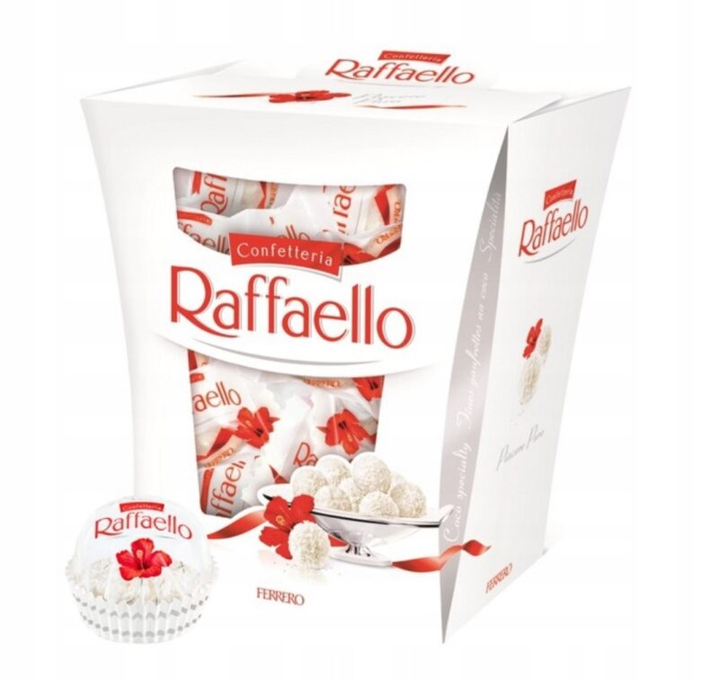 Bombonierka Raffaello Ferrero Prezent kokosowe kulki kokos z migdałami 230g