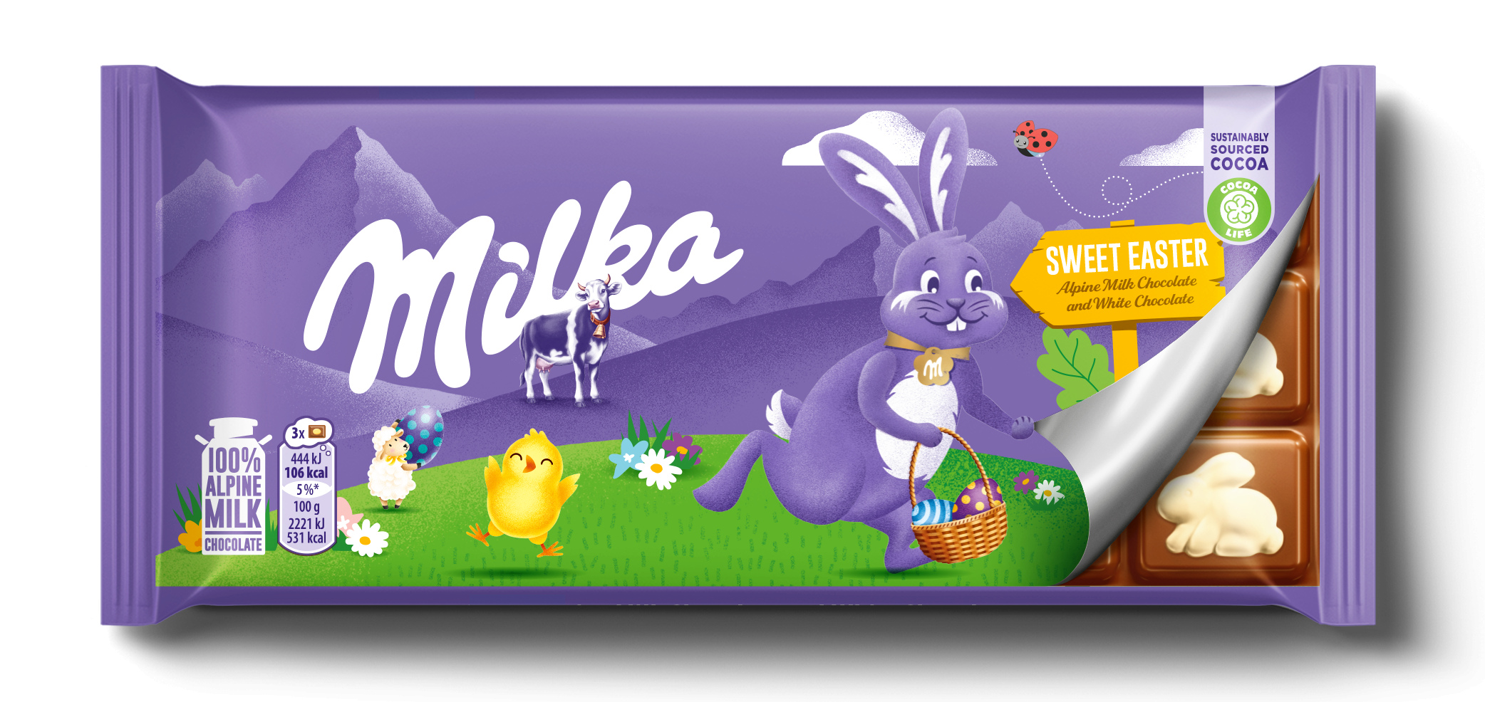 Milka Sweet Easter Czekolada Mleczna Biała Zajączki Króliczki Wielkanoc 90g