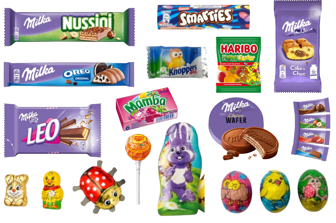 Świąteczna Paczka Milka Słodycze dla dzieci Wielkanoc królik Święta kurczak