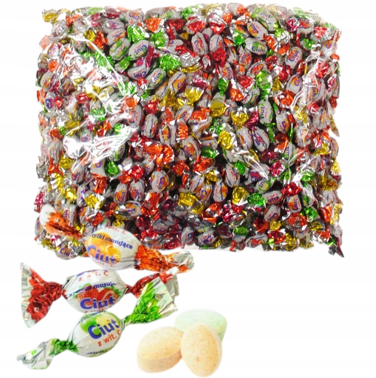 Jedność Cukierki Ciut Pudrowe Z Witaminą C Owocowe Mix Smaków Wiśniowe 1kg