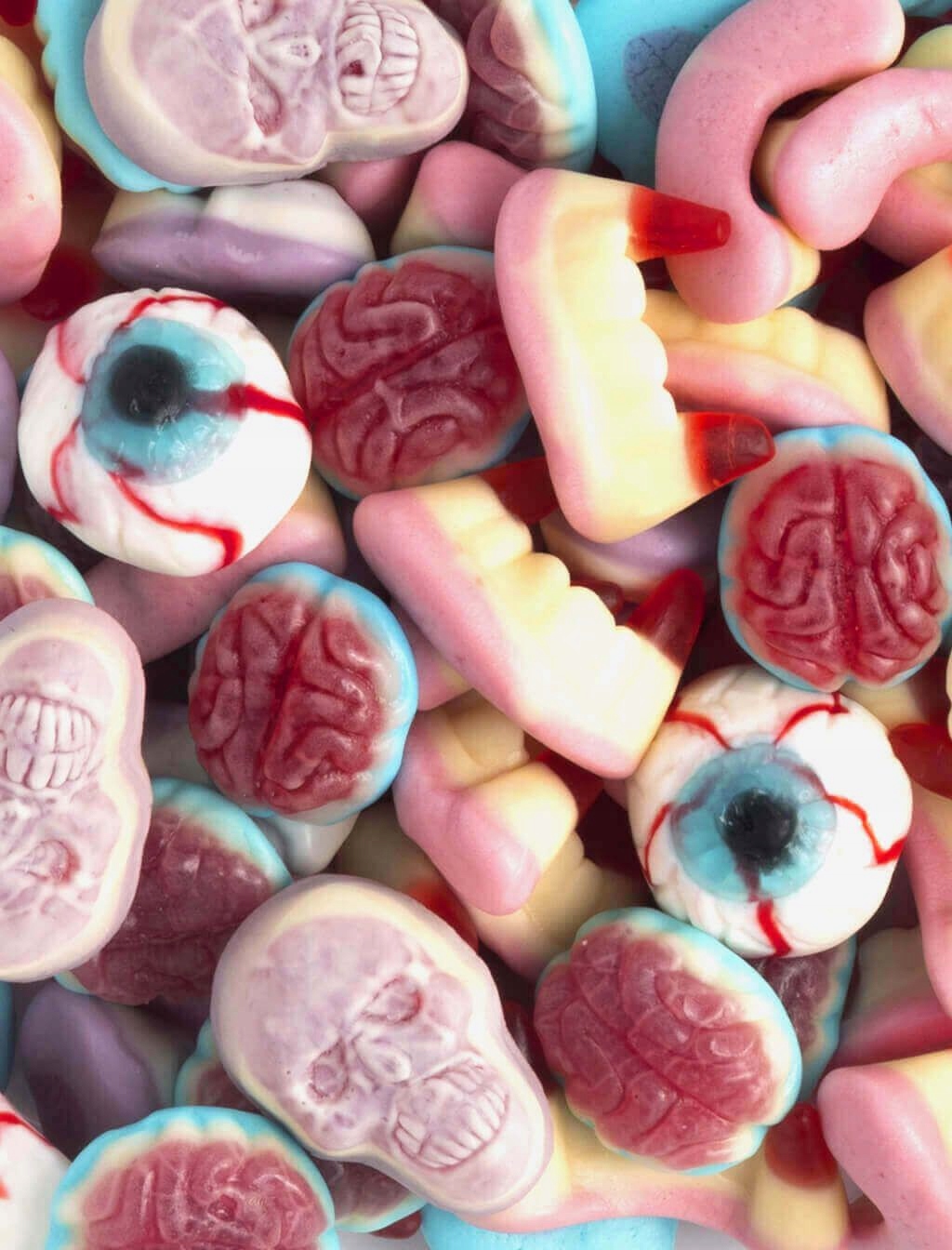 Vidal Monster Mix Żelki Na Halloween Oczy Czaszki Mózgi Szczęka Wampir 180g