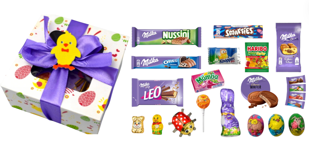 Świąteczna Paczka Milka Słodycze dla dzieci Wielkanoc królik Święta kurczak