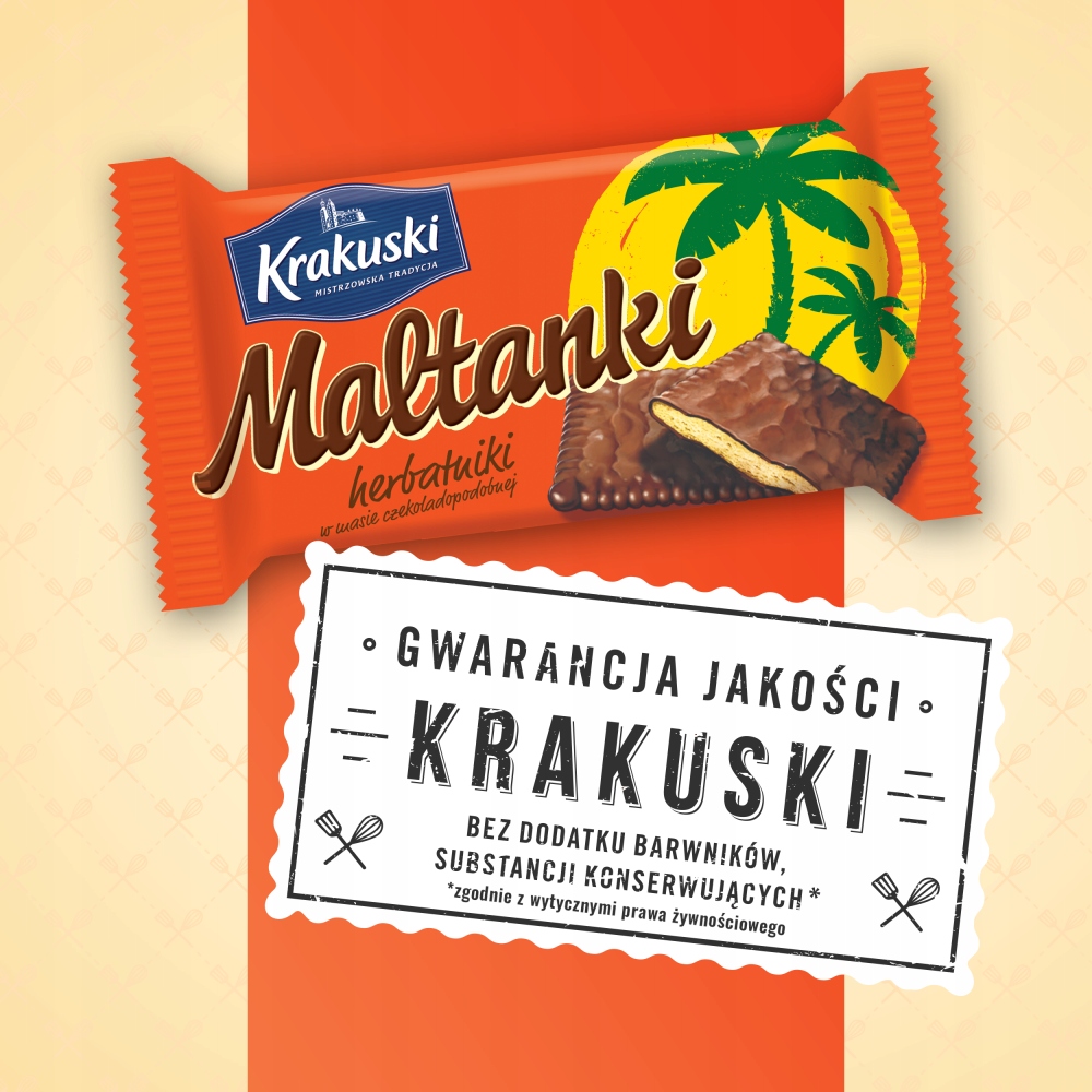 Krakuski Ciastka Maltanki Herbatniki Kakaowe W Czekoladzie Ciasteczka 80g