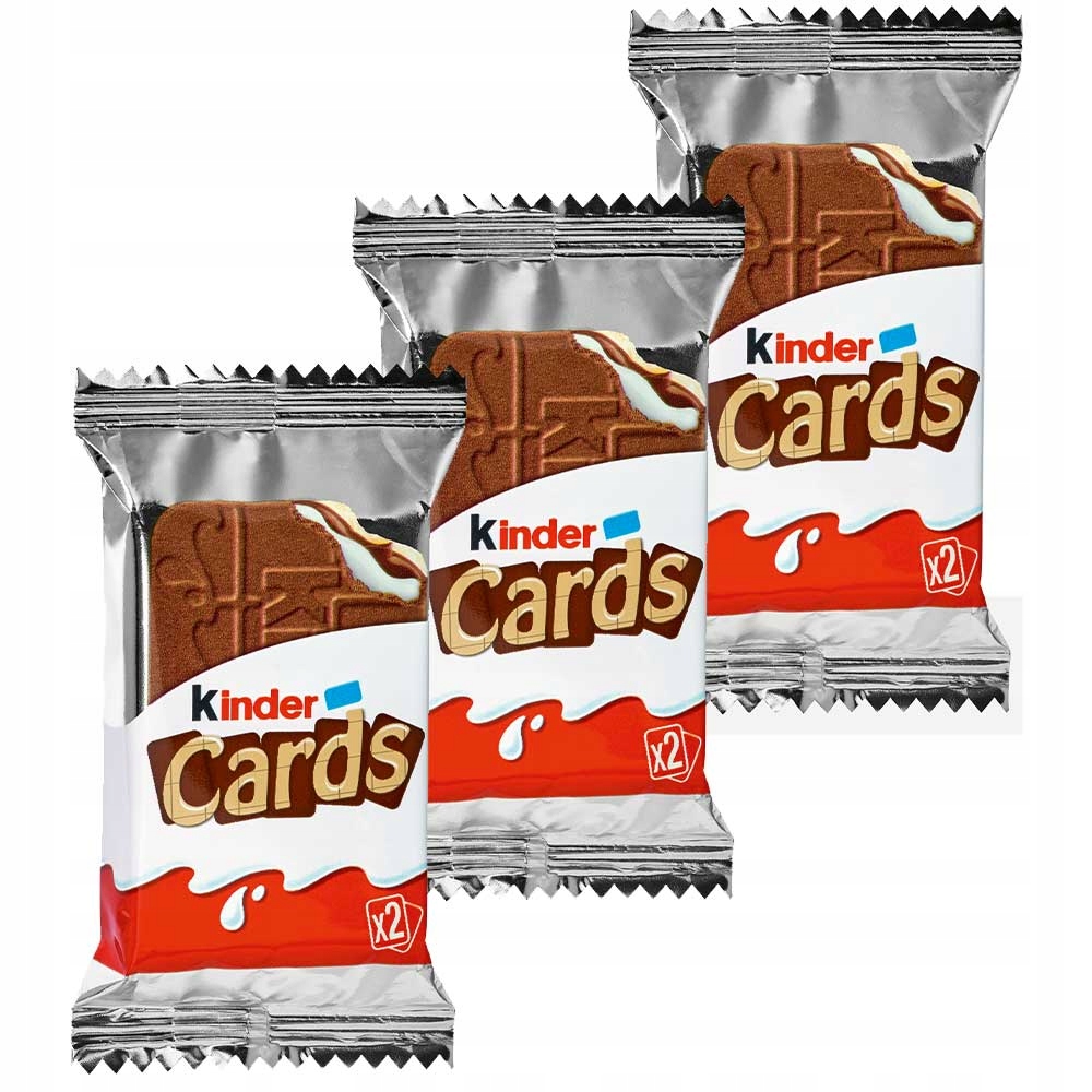 Wafelki Kinder Cards Ferrero batoniki Ciastka Nadziewane 30szt x 25,6 g