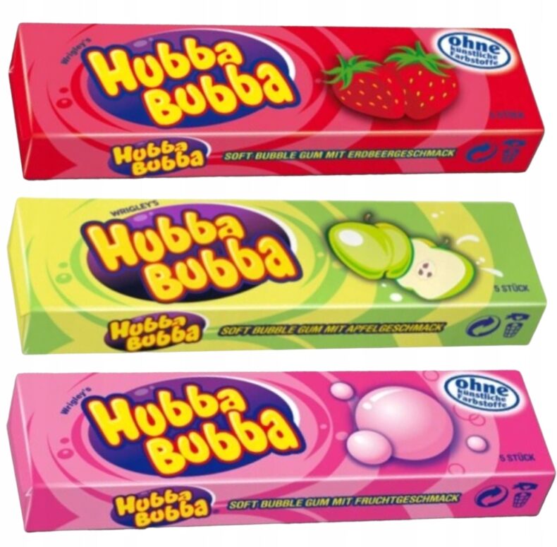 Hubba Bubba Gumy żucia jabłkowa Guma Balonowa Dla Dzieci 3x35g DE truskawka