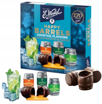 Wedel Baryłki Koktajlowe Pralinki Nadziewane Bombonierka Whisky Mojito 200g
