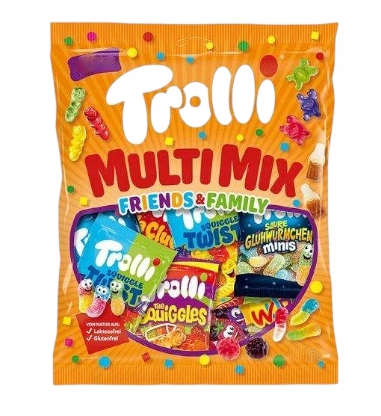 Żelki Trolli Mini MIX Rodzinny Multi Mix 13 saszetek paczka dla dzieci