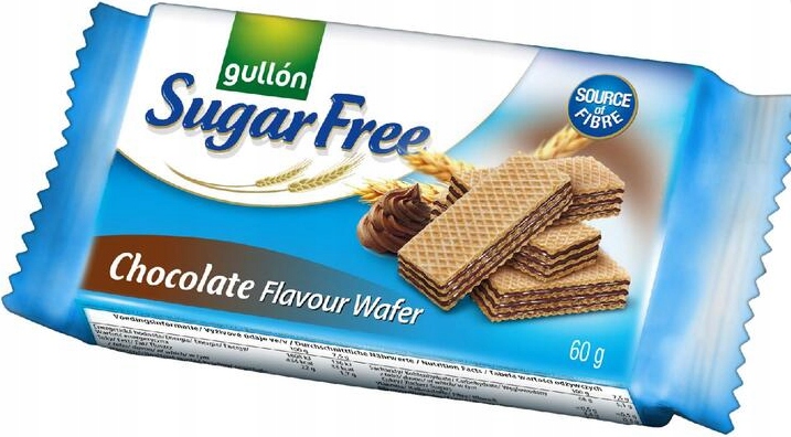 Gullón Sugar Free Zestaw Wafle Nadziewane Czekolada Wanilia Bez Cukru 2x60g