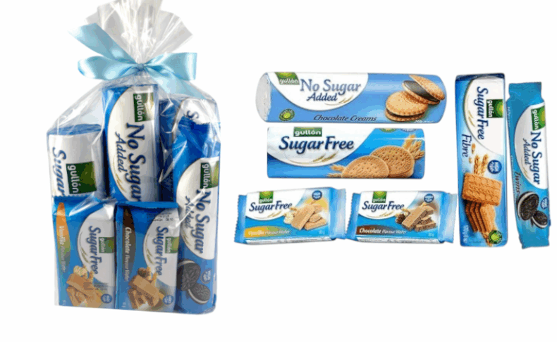 Słodycze bez cukru prezent dla diabetyków cukrzyków zestaw PACZKA ciastka