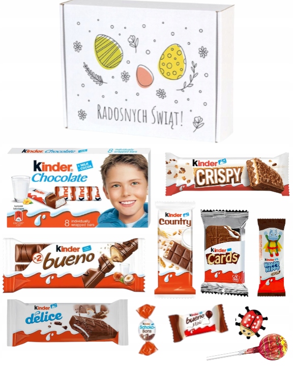 Zestaw słodyczy paczka na święta wielkanocne KINDER DLA DZIEICI