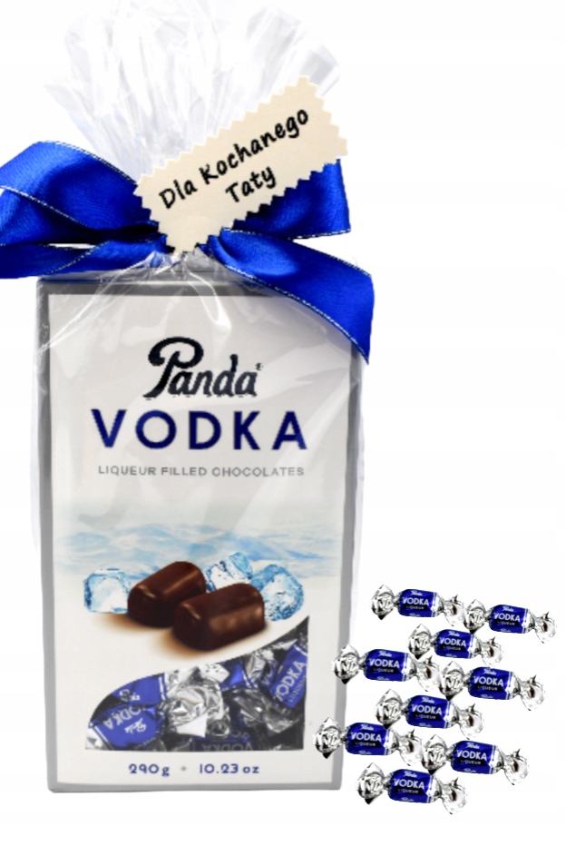 Cukierki czekoladowe Dzień Ojca Taty Panda Vodka wódką alkoholem wódka 290g