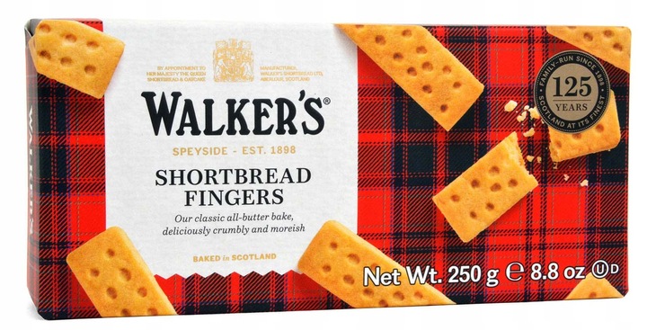 Walkers Shortbread Ciastka Kruche Maślane Paluszki Do herbaty 250g Szkocja