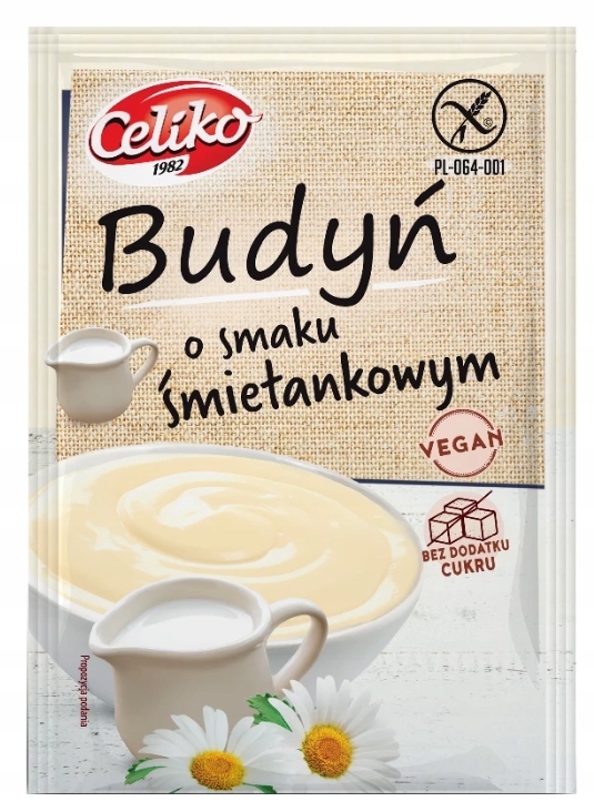 Celiko Zestaw Budyń Śmietankowy Waniliowy W Proszku Vege Bez Cukru 2x40g