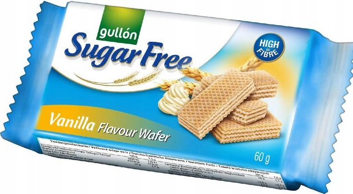 Gullón Sugar Free Zestaw Wafle Nadziewane Czekolada Wanilia Bez Cukru 2x60g