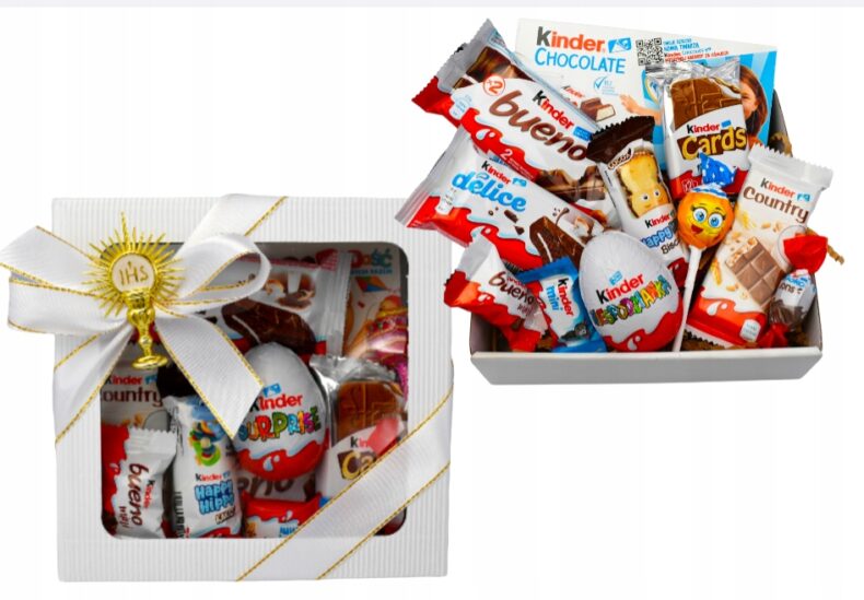 Pierwsza Komunia św Kinder Słodycze Prezent Słodycze Dziecka KOMUNIĘ IHS