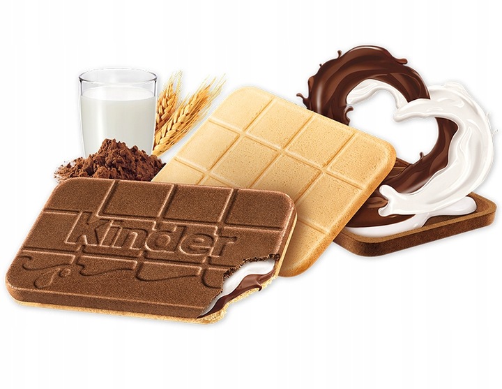 Wafelki Kinder Cards Ferrero batoniki Ciastka Nadziewane 30szt x 25,6 g