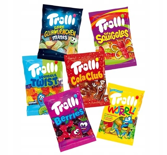 Żelki Trolli Mini MIX Rodzinny Multi Mix 13 saszetek paczka dla dzieci