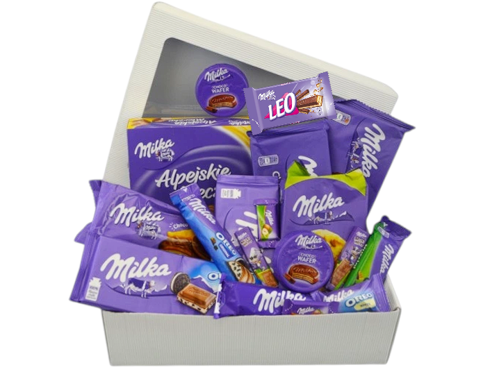 Zestaw Słodyczy Milka w Pudełku Prezent Urodziny