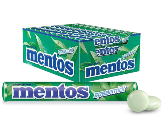 Mentos Spearmint Cukierki Dropsy Miętowe Gumy do Żucia Rozpuszczalne 38g
