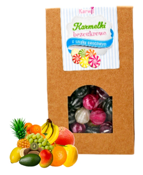 Karwit Karmelki Bezcukrowe Miętowe Cukierki Mięta Bez cukru owocowe 120g