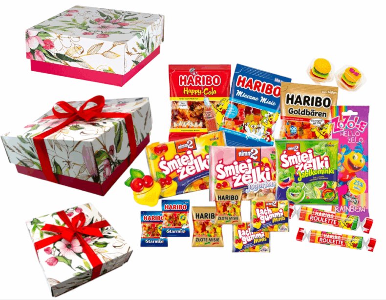 ZESTAW PREZENTOWY MIX Żelki Haribo Nimm2 paczka box święta słodycze dzieci