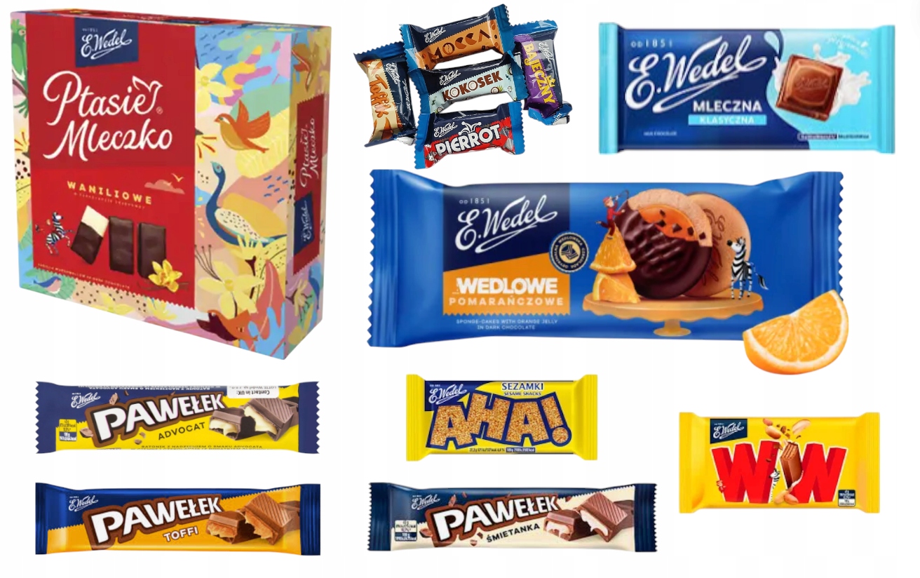 Kosz Prezent ŚWIĘTA Dzień Kobiet paczka Wedel Słodycze urodziny zestaw