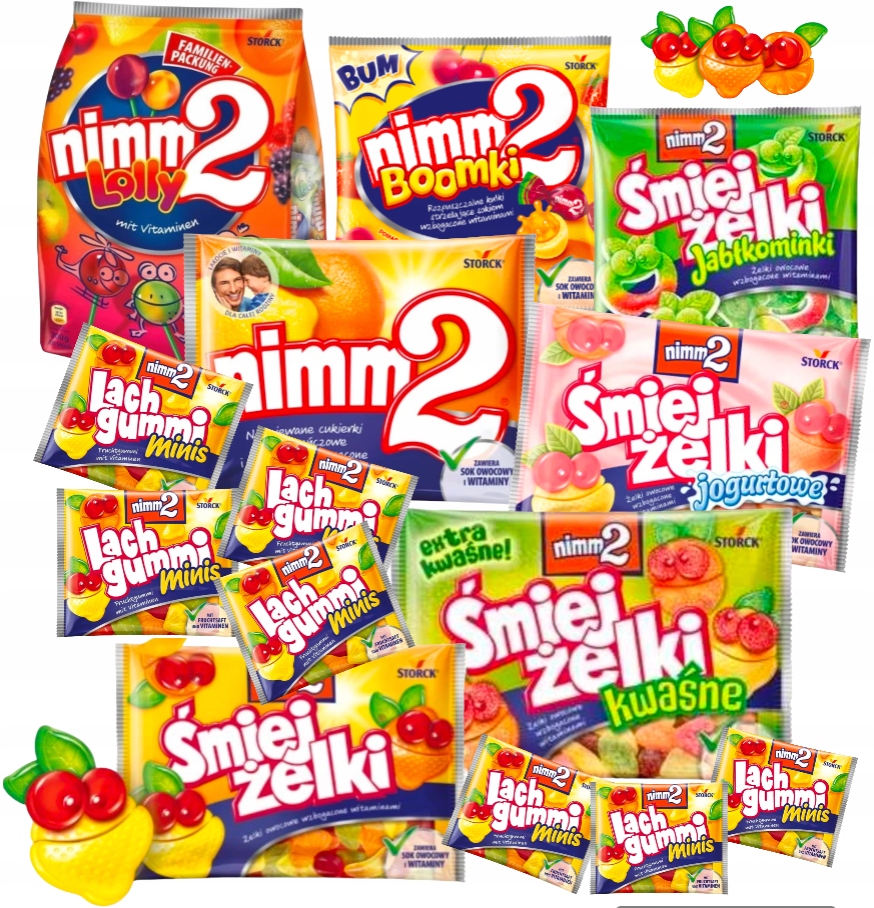 Zestaw żelków Prezentowy w pudełku Słodycze ŻELKI Haribo Nimm2 Trolli mini