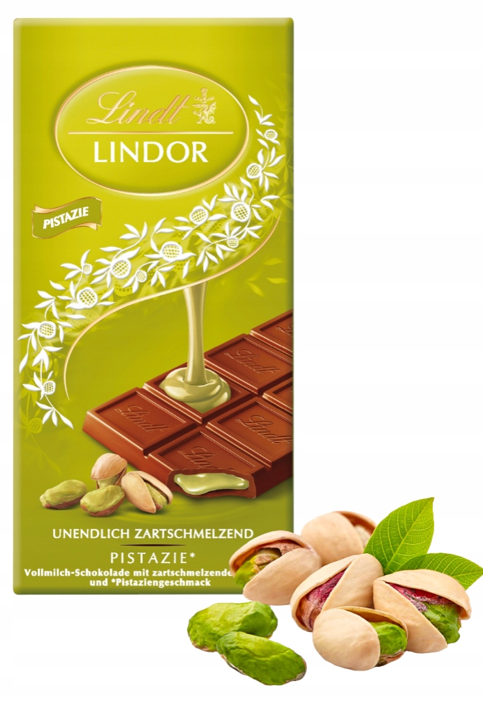 Czekolada Lindt Lindor Mleczna Pistacjowa 100g Niemiec pistacje nadziewana