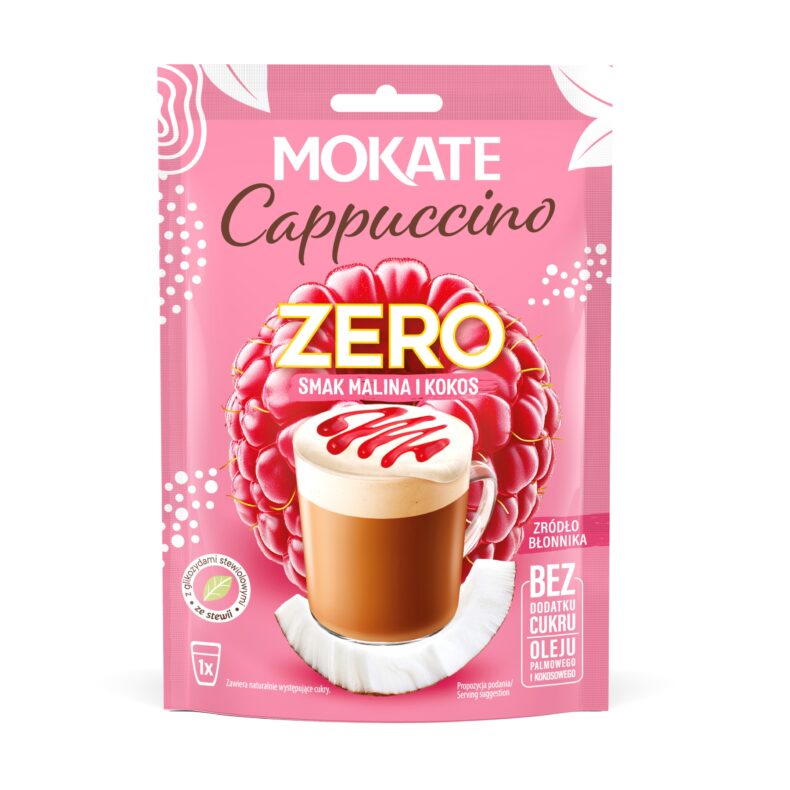 Mokate Cappuccino Zero Kawa Rozpuszczalna Napój Malina Kokos Bez Cukru 20g
