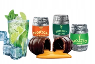 Wedel Baryłki Koktajlowe Pralinki Nadziewane Bombonierka Whisky Mojito 200g