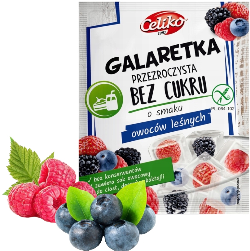 Celiko Zestaw Galaretka Truskawkowa Cytrynowa Owoce Leśne Bez Cukru 3x14g