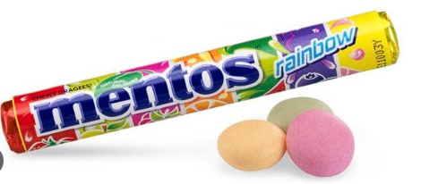 Mentos Rainbow Cukierki Dropsy Owocowe Mix Do Żucia Rozpuszczalne 37,5g