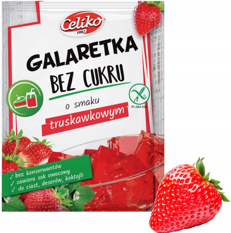 Celiko Zestaw Galaretka Truskawkowa Cytrynowa Owoce Leśne Bez Cukru 3x14g
