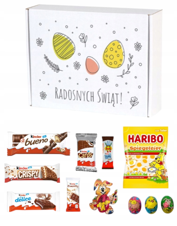 Słodycze Kinder w pudełku dla dzieci zestaw Święta Wielkanoc prezent paczka