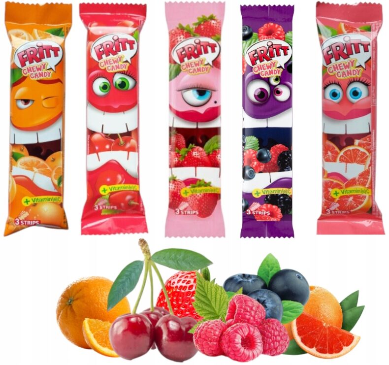 Fritt Zestaw Gumy Rozpuszczalne Mix smaków Owocowe Wiśnia Pomarańcza 5x35g guma rozpuszczalna