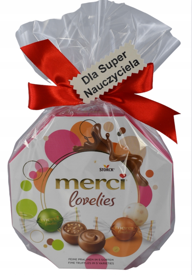 Bombonierka Merci podziękowanie dla nauczyciela koniec roku nauczycieli