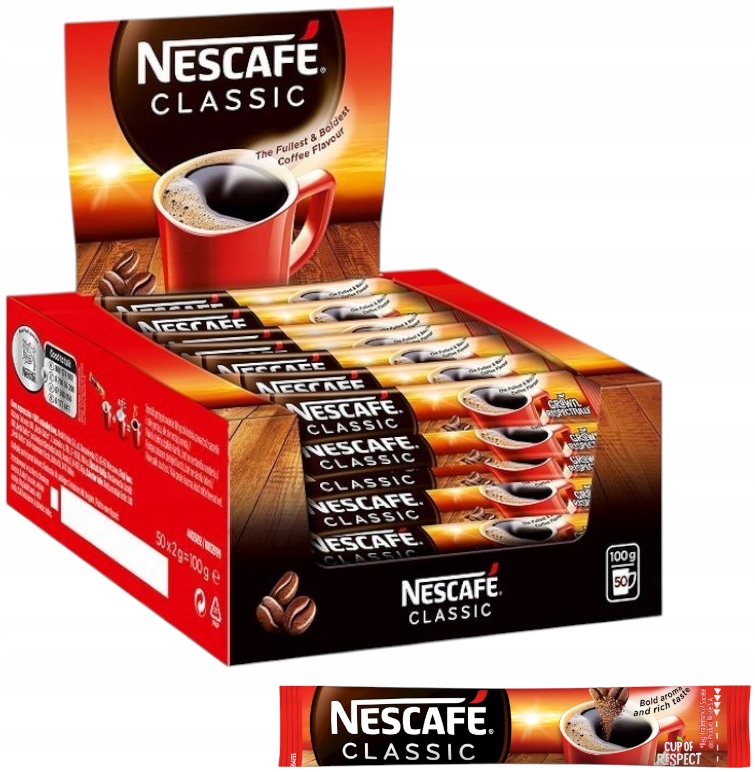 Nescafe Classic 100 sztuk Kawa Rozpuszczalna w Saszetkach 100 sztuk 2g