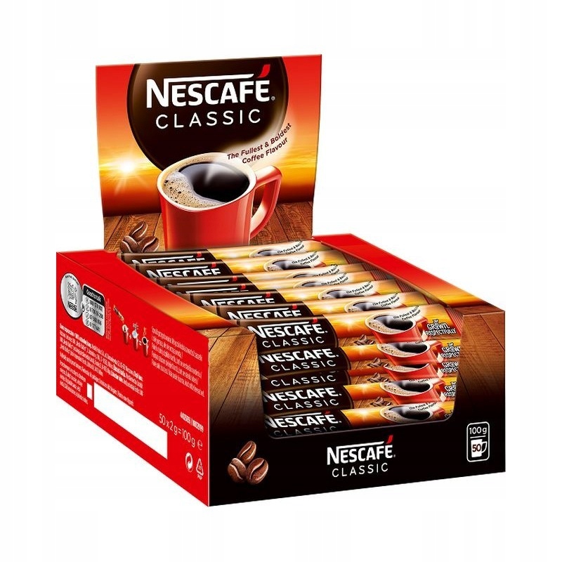 Nescafe Classic 100 sztuk Kawa Rozpuszczalna w Saszetkach 100 sztuk 2g