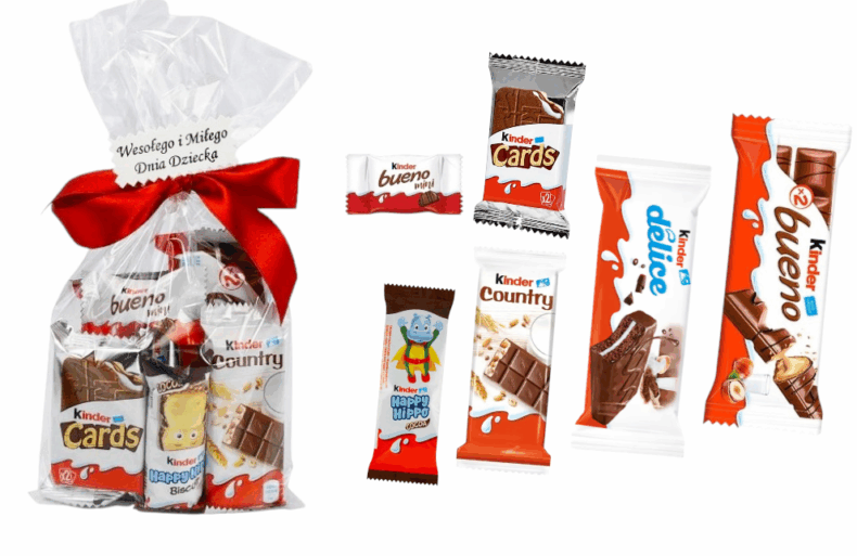 Zestaw Prezentowy Słodycze Kinder na Dzień Dziecka paczka upominek