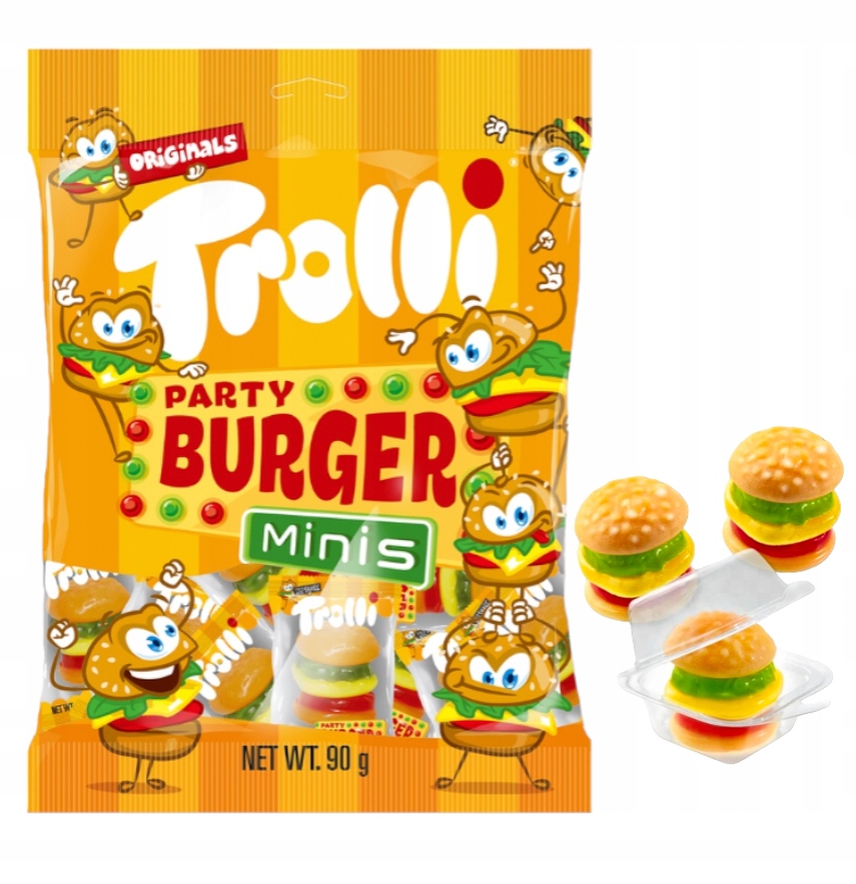 Żelki Trolli Hamburger Mini 170g 17 szt z Niemiec dla dzieci burger