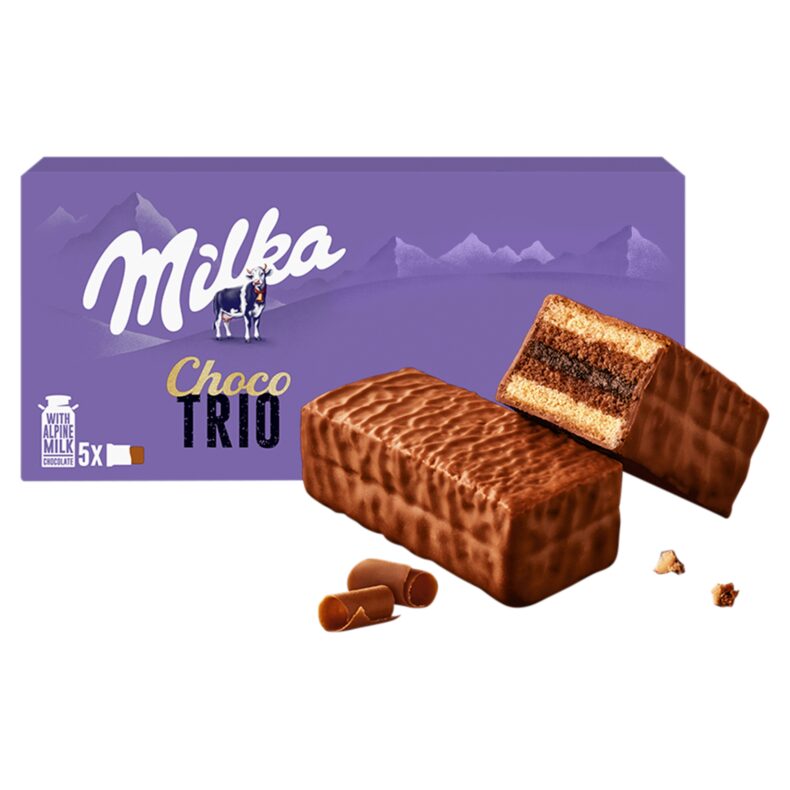 Milka Choco Trio Ciastka Biszkopty W Czekoladzie Kakaowe Mleczne 5x30g