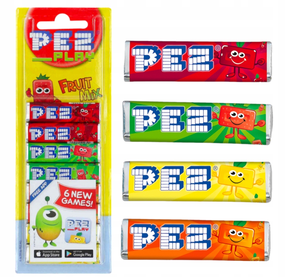 Cukierki Owocowe Pudrowe PEZ Mix Smaków 5szt x 68g Fruit paczka