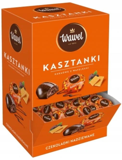 Cukierki Czekoladki Kakaowe z Wafelkami Kasztanki Wawel 1 kg pomadki z wafelkami