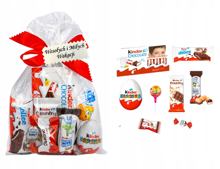 Zestaw Słodyczy Kinder zakończenie roku szkolnego dla Dzieci paczka koniec