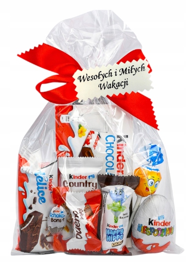 Zestaw Słodyczy Kinder zakończenie roku szkolnego dla Dzieci paczka koniec