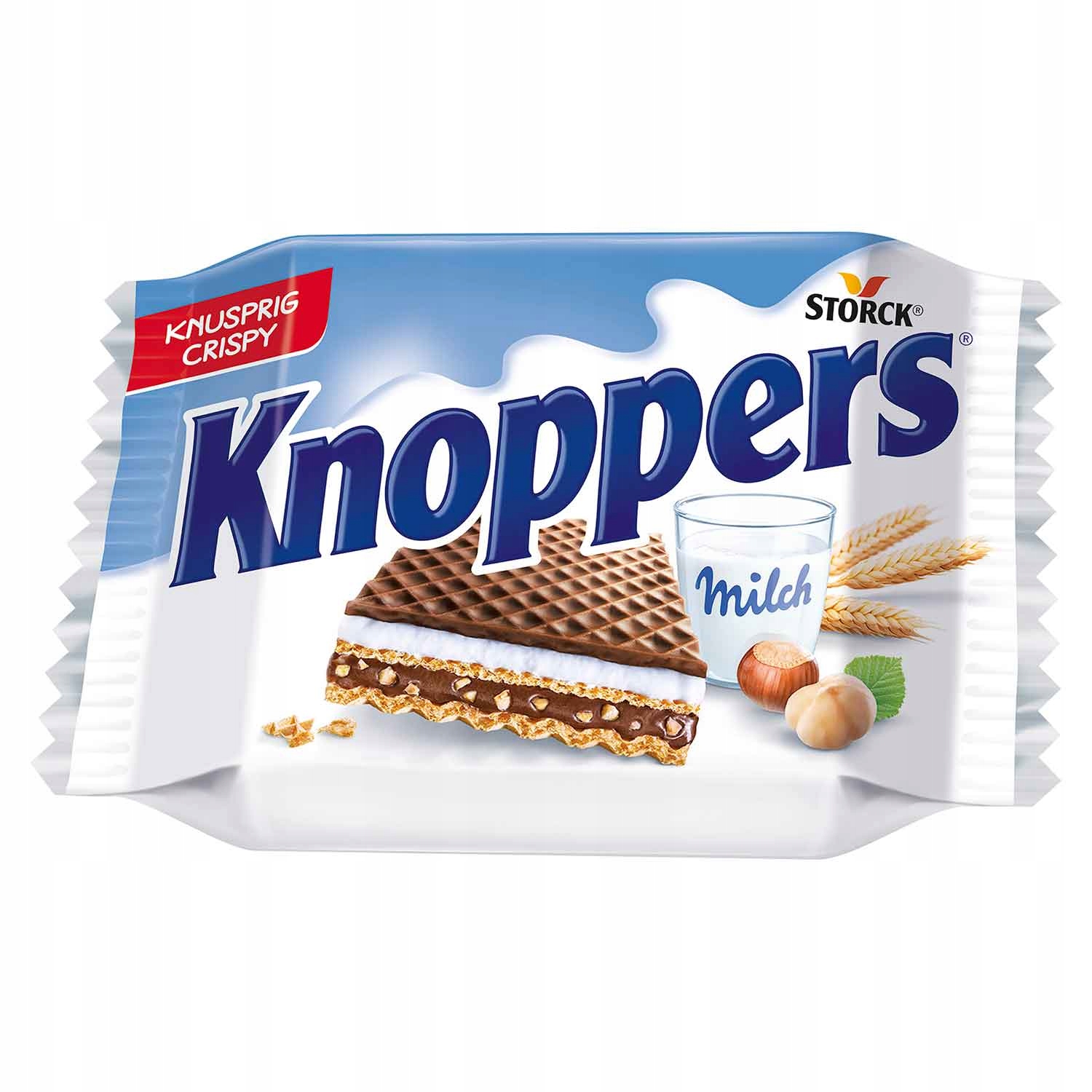 Wafle Knoppers Baton Orzechowy Kakaowe Wafelki Storck Nadziewane 25gx24