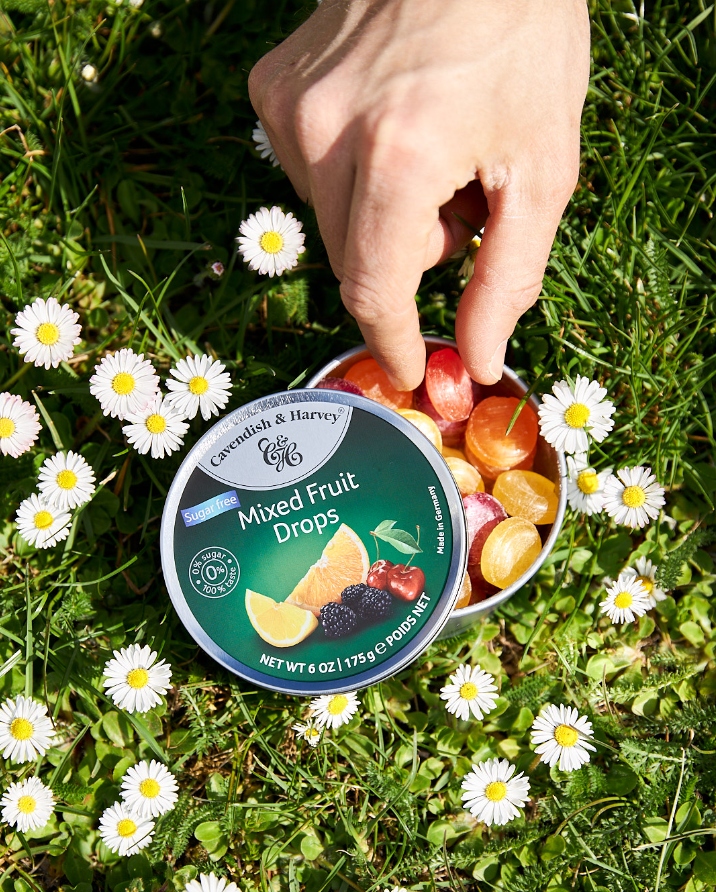 Cukierki Cavendish Mixed Fruit Drops Landrynki Owocowe Bez cukru 175g DE