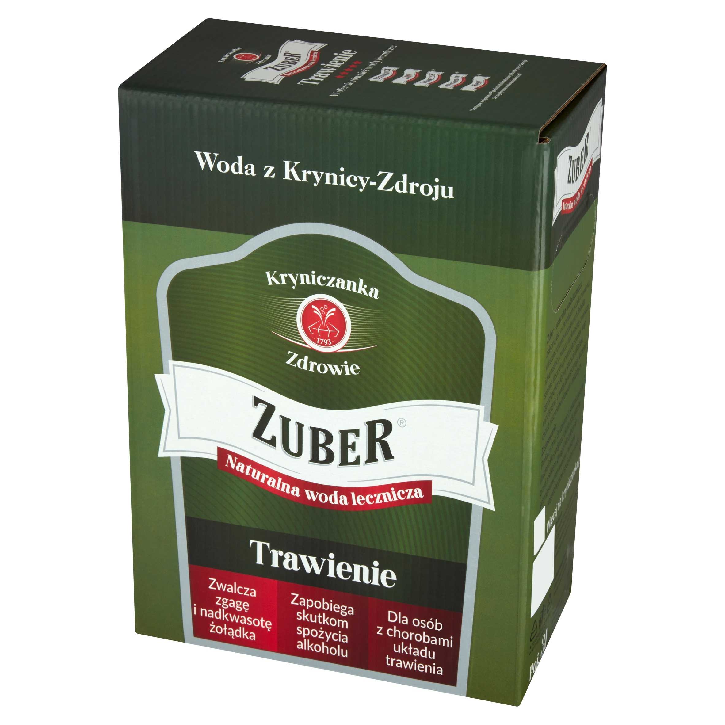 Woda Lecznicza Zuber Kryniczanka Karton Zdrowotna Minerały 3L