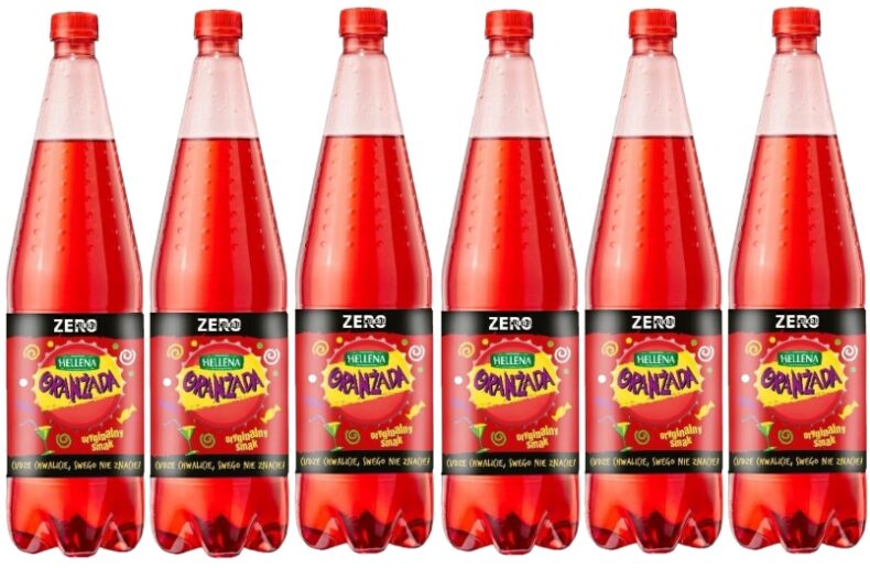 Hellena Oranżada Zero Czerwona Napój Gazowany Bez Cukru 6x1,25l